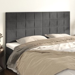 vidaXL Kopfteile 4 Stk. Dunkelgrau 90x5x78/88 cm Samt