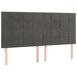 vidaXL Kopfteile 4 Stk. Dunkelgrau 90x5x78/88 cm Samt