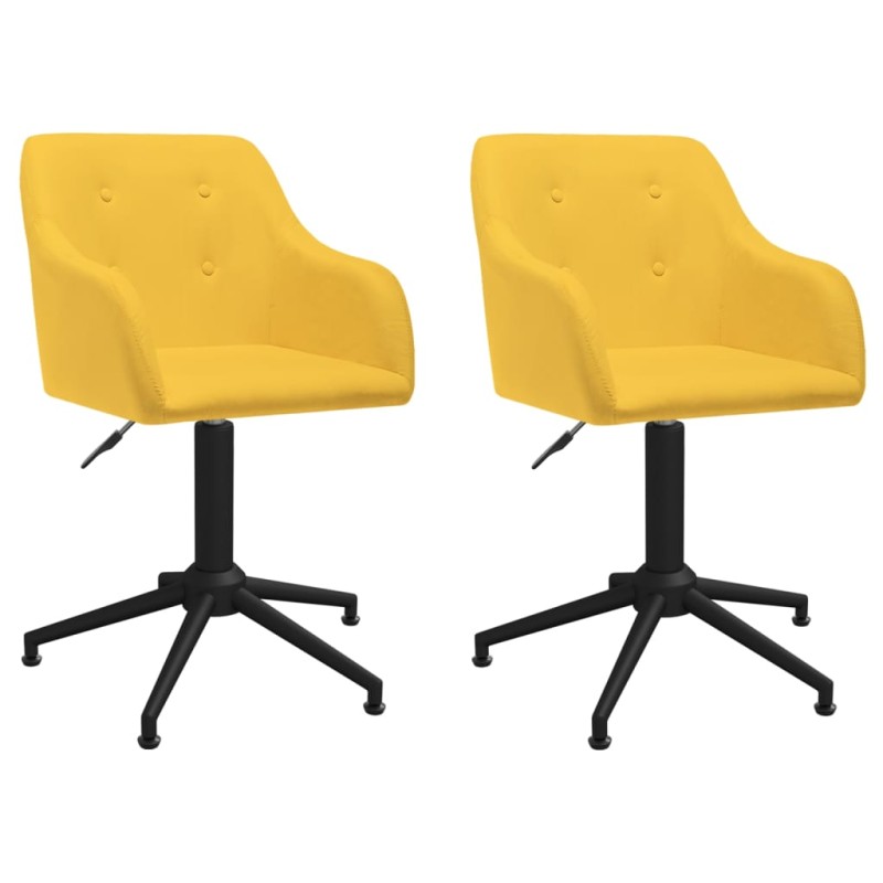 Esszimmerstühle 2 Stk. Drehbar Gelb Stoff Esszimmerstühle 2 Stk. Drehbar Gelb Stoff
