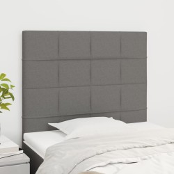 vidaXL Kopfteile 2 Stk. Dunkelgrau 100x5x78/88 cm Stoff