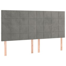 vidaXL Kopfteile 4 Stk. Hellgrau 100x5x78/88 cm Samt