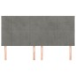 vidaXL Kopfteile 4 Stk. Hellgrau 100x5x78/88 cm Samt