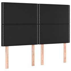 vidaXL Kopfteile 4 Stk. Schwarz 72x5x78/88 cm Kunstleder
