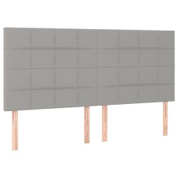 vidaXL Kopfteile 4 Stk. Hellgrau 90x5x78/88 cm Stoff