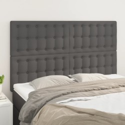 vidaXL Kopfteile 4 Stk. Grau 72x5x78/88 cm Kunstleder