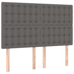 vidaXL Kopfteile 4 Stk. Grau 72x5x78/88 cm Kunstleder