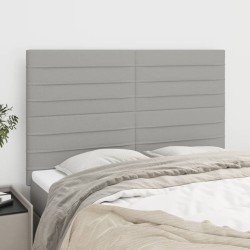 vidaXL Kopfteile 4 Stk. Hellgrau 72x5x78/88 cm Stoff