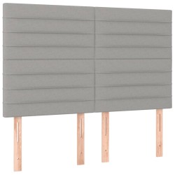 vidaXL Kopfteile 4 Stk. Hellgrau 72x5x78/88 cm Stoff