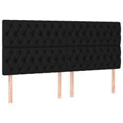 vidaXL Kopfteile 4 Stk. Schwarz 100x7x78/88 cm Stoff