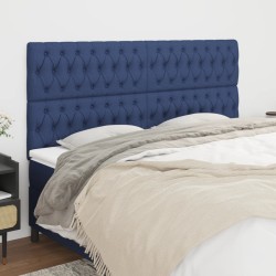 vidaXL Kopfteile 4 Stk. Blau 100x7x78/88 cm Stoff