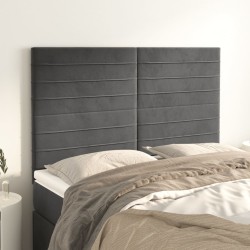 vidaXL Kopfteile 4 Stk. Dunkelgrau 72x5x78/88 cm Samt