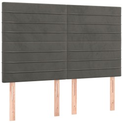 vidaXL Kopfteile 4 Stk. Dunkelgrau 72x5x78/88 cm Samt