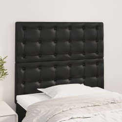 vidaXL Kopfteile 2 Stk. Schwarz 100x5x78/88 cm Kunstleder