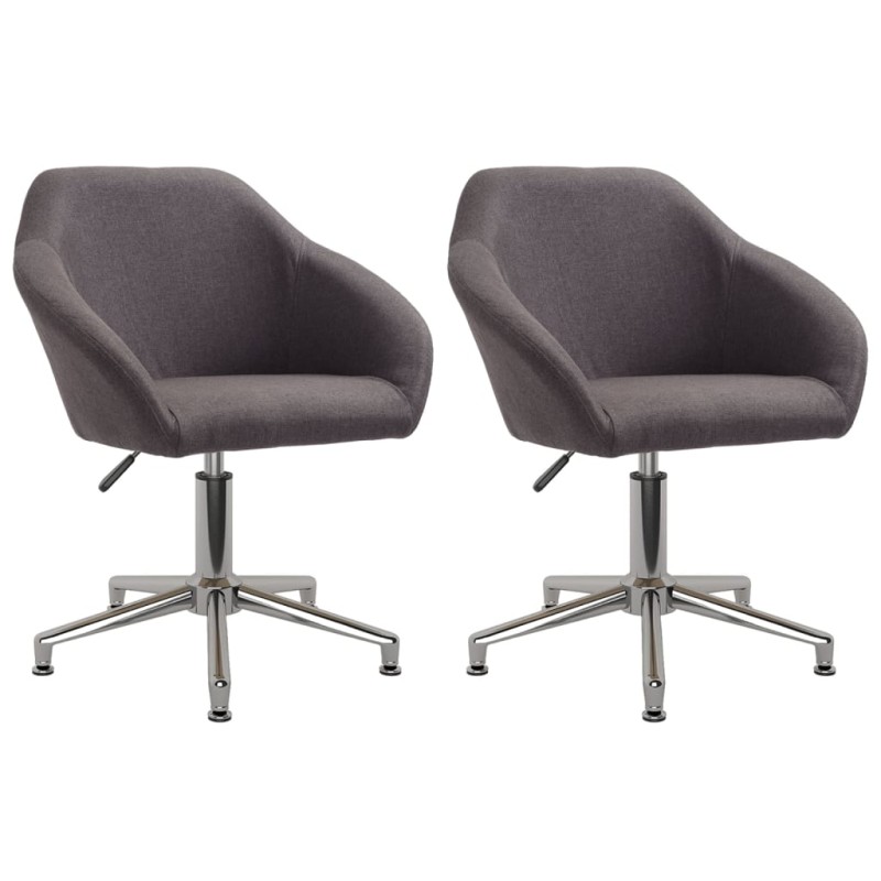 Esszimmerstühle 2 Stk. Drehbar Taupe Stoff Esszimmerstühle 2 Stk. Drehbar Taupe Stoff