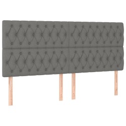 vidaXL Kopfteile 4 Stk. Dunkelgrau 100x7x78/88 cm Stoff