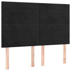 vidaXL Kopfteile 4 Stk. Schwarz 72x5x78/88 cm Samt