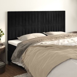 vidaXL Kopfteile 4 Stk. Schwarz 100x5x78/88 cm Samt