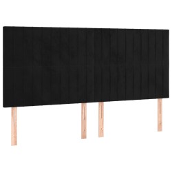 vidaXL Kopfteile 4 Stk. Schwarz 100x5x78/88 cm Samt