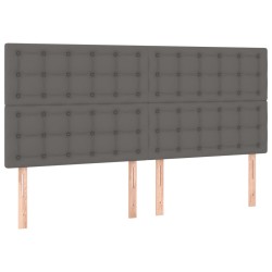 vidaXL Kopfteile 4 Stk. Grau 90x5x78/88 cm Kunstleder