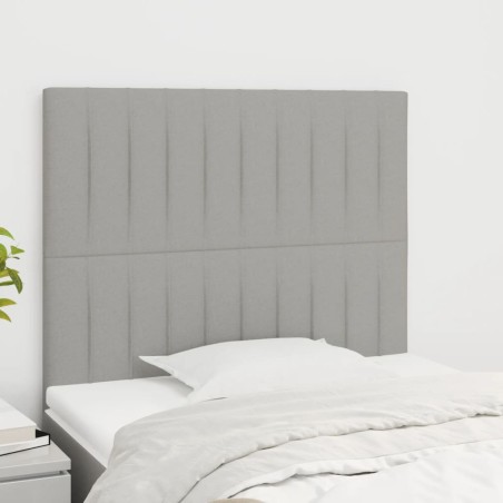 vidaXL Kopfteile 2 Stk. Hellgrau 90x5x78/88 cm Stoff