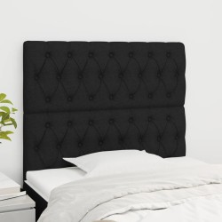 vidaXL Kopfteile 2 Stk. Schwarz 100x7x78/88 cm Stoff