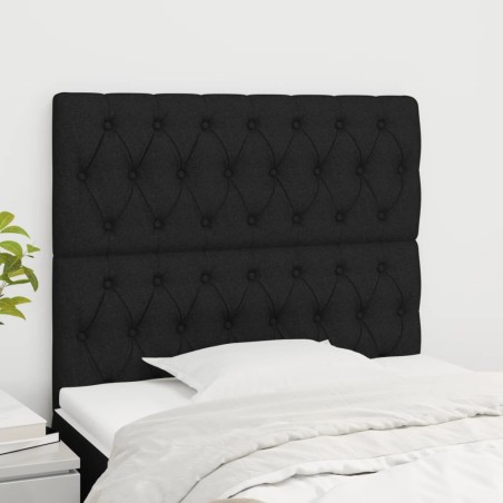 vidaXL Kopfteile 2 Stk. Schwarz 100x7x78/88 cm Stoff