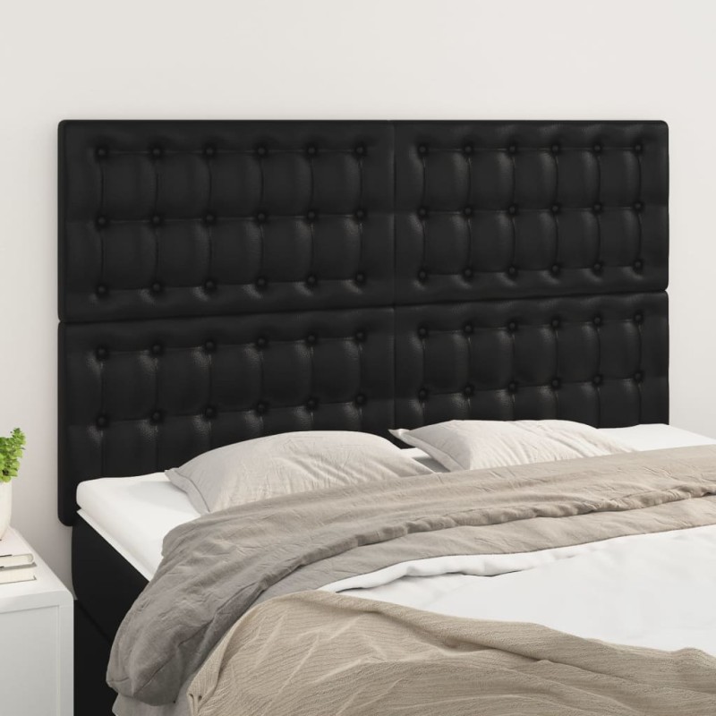 vidaXL Kopfteile 4 Stk. Schwarz 72x5x78/88 cm Kunstleder vidaXL Kopfteile 4 Stk. Schwarz 72x5x78/88 cm Kunstleder
