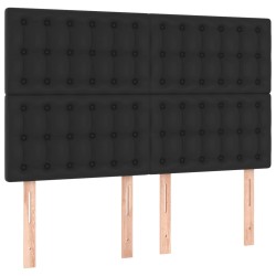 vidaXL Kopfteile 4 Stk. Schwarz 72x5x78/88 cm Kunstleder