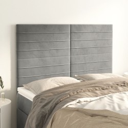 vidaXL Kopfteile 4 Stk. Hellgrau 72x5x78/88 cm Samt