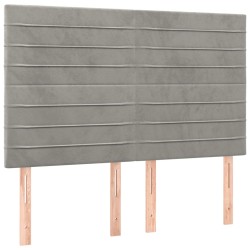 vidaXL Kopfteile 4 Stk. Hellgrau 72x5x78/88 cm Samt