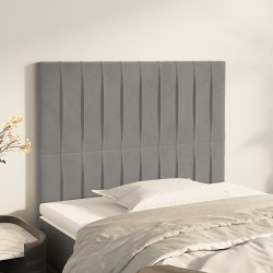 vidaXL Kopfteile 2 Stk. Hellgrau 100x5x78/88 cm Samt
