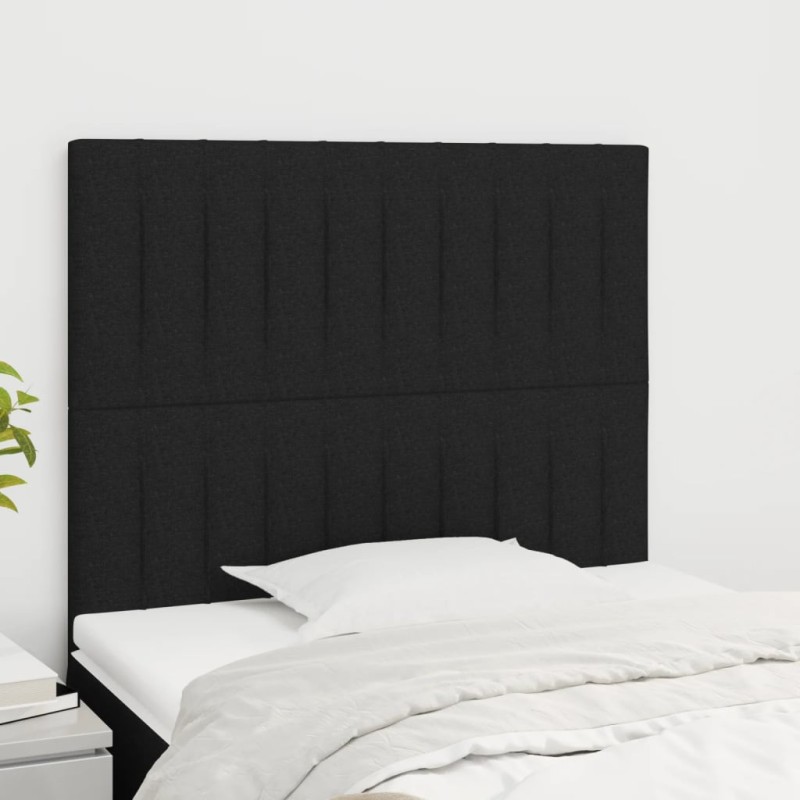 vidaXL Kopfteile 2 Stk. Schwarz 90x5x78/88 cm Stoff