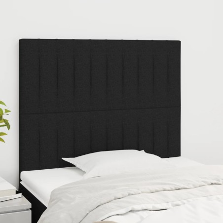 vidaXL Kopfteile 2 Stk. Schwarz 90x5x78/88 cm Stoff