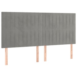 vidaXL Kopfteile 4 Stk. Hellgrau 80x5x78/88 cm Samt