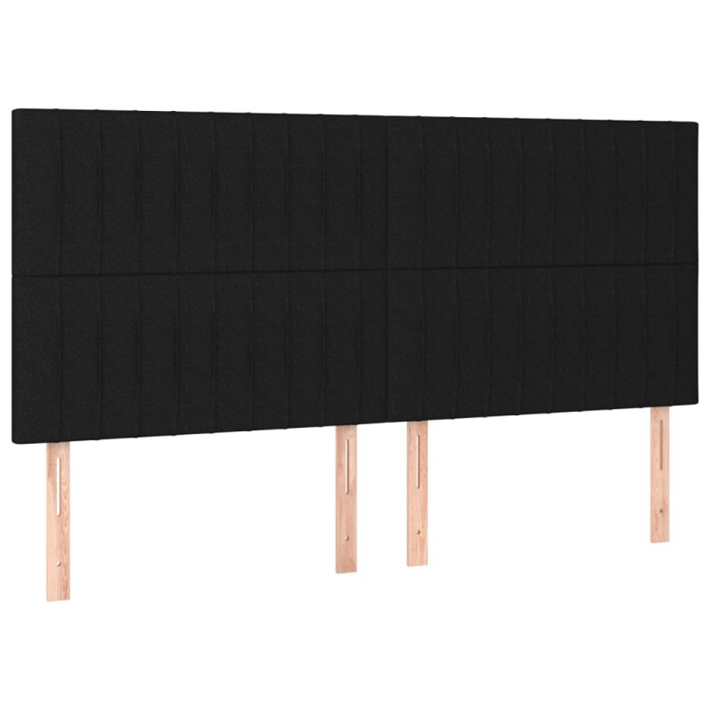vidaXL Kopfteile 4 Stk. Schwarz 90x5x78/88 cm Stoff