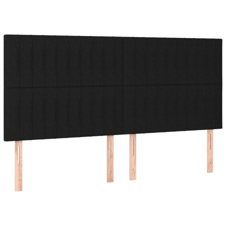 vidaXL Kopfteile 4 Stk. Schwarz 90x5x78/88 cm Stoff