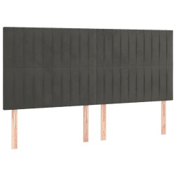 vidaXL Kopfteile 4 Stk. Dunkelgrau 90x5x78/88 cm Samt