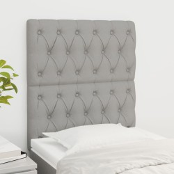 vidaXL Kopfteile 2 Stk. Hellgrau 80x7x78/88 cm Stoff