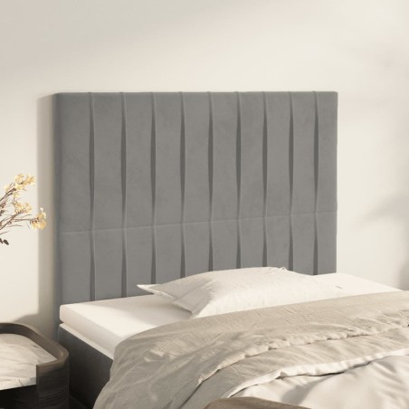 vidaXL Kopfteile 2 Stk. Hellgrau 80x5x78/88 cm Samt