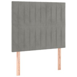 vidaXL Kopfteile 2 Stk. Hellgrau 80x5x78/88 cm Samt