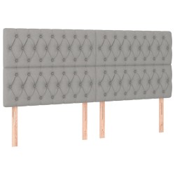 vidaXL Kopfteile 4 Stk. Hellgrau 100x7x78/88 cm Stoff
