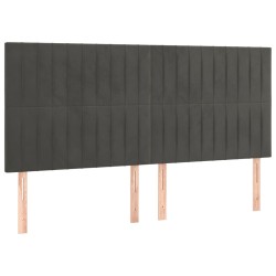vidaXL Kopfteile 4 Stk. Dunkelgrau 80x5x78/88 cm Samt