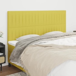 vidaXL Kopfteile 4 Stk. Grün 100x5x78/88 cm Stoff