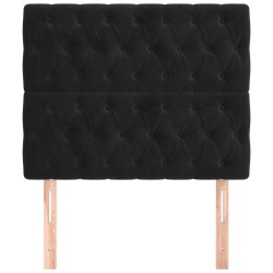vidaXL Kopfteile 2 Stk. Schwarz 90x7x78/88 cm Samt