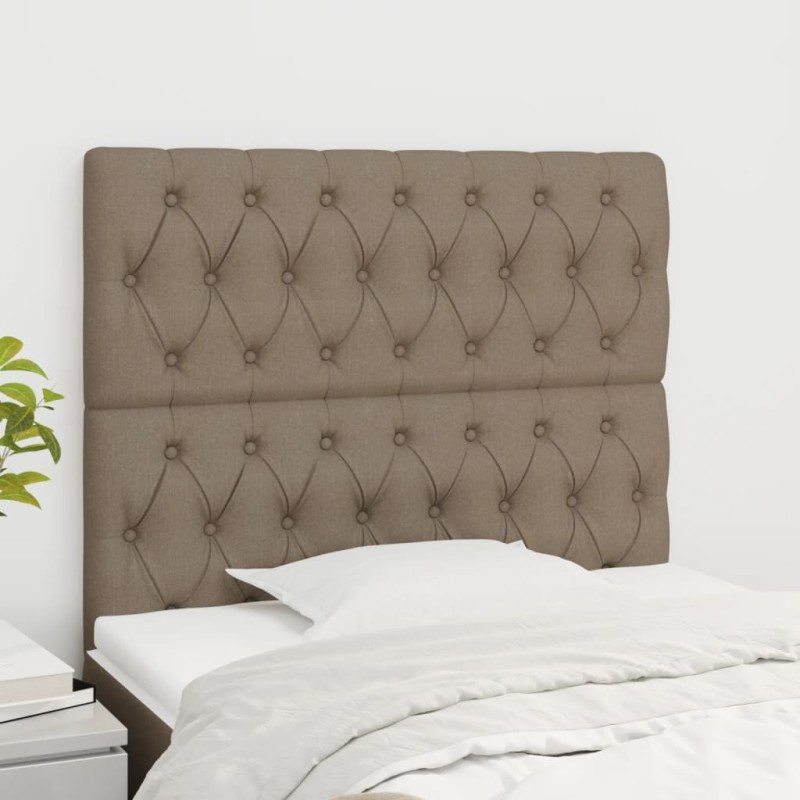 vidaXL Kopfteile 2 Stk. Taupe 90x7x78/88 cm Stoff vidaXL Kopfteile 2 Stk. Taupe 90x7x78/88 cm Stoff