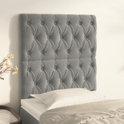 vidaXL Kopfteile 2 Stk. Hellgrau 80x7x78/88 cm Samt