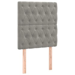 vidaXL Kopfteile 2 Stk. Hellgrau 80x7x78/88 cm Samt