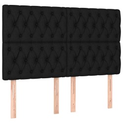 vidaXL Kopfteile 4 Stk. Schwarz 80x7x78/88 cm Stoff