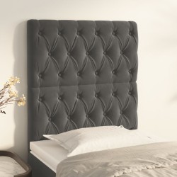 vidaXL Kopfteile 2 Stk. Dunkelgrau 80x7x78/88 cm Samt