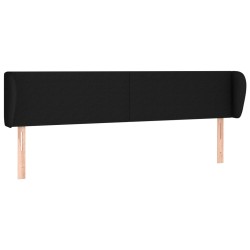 vidaXL Kopfteil mit Ohren Schwarz 183x23x78/88 cm Stoff